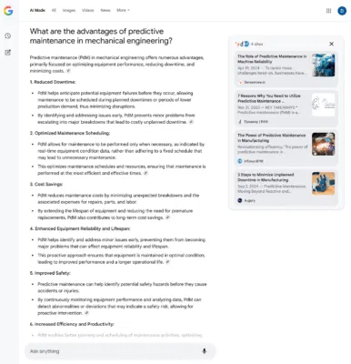 AI Mode Erfahrungen - Suchintention: Informational